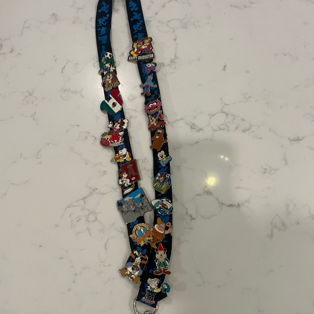 Disney Pins and Lanyard